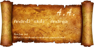 Andráskó Andrea névjegykártya